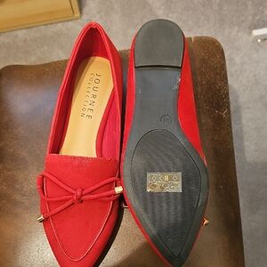 Journee Collection Women's Vibrant Red Flats Size 9.5 Never Worn
